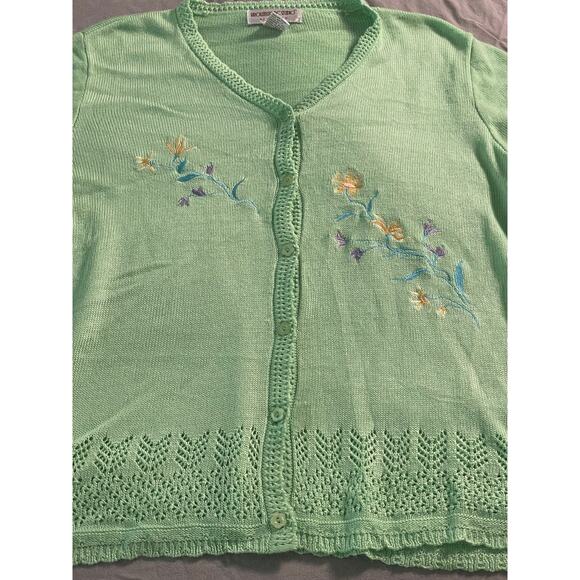 Vintage Y2K Brownstone Studio New York Green knit Top SZ 1X - Picture 3 of 7